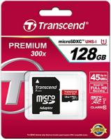 128 Gb Transcend class 10  90Mb/s TS128GUSDU1 Карта памяти MicroSDXC 