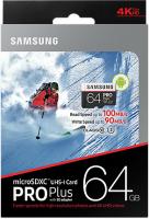 64 Gb Samsung PRO PLUS 100Mb/s MB-MD64GA/RU / Read 100Mb/s / Write 90mb/s Карта памяти MicroSDXC