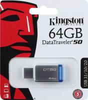 64 Gb Kingston DT50  Blue / 3.1 / DT50/64GB USB флэш накопитель