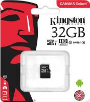 32 Gb Kingston class 10 80Mb/s б/ад Canvas Select/UHS-IU1/SDCS/32GBSP/R-80Mb/sW-10Mb/s Карта памяти MicroSDHC
