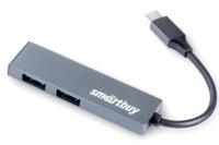 Хаб USB Type-C SmartBuy SBHA-460C-G  серый 2 порт