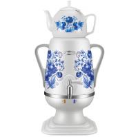 Самовар ДОБРЫНЯ DO-421 синие цветы на белом 1850